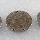 Vintage Coin Pendant Lot of 3 Silver Metal Drilled 4 Hole Jewelry Making