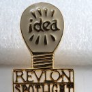 Vintage 70's Revlon Spotlight Idea! Gold Metal Pin