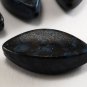 Vintage Black and Blue Pinched Plastic Beads Set of 4 Drilled Through