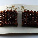 Vintage Pair Tip Toe Shoe Clips Brown Bead Shoe Accessories New on Card