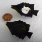 Vintage Pair Wooden Fish Painted Tropical Findings Not Drilled Glueing