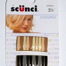 Scunci Hair Barrettes Pair Gold Metal Gray Black Beige Brown Enamel New on Card
