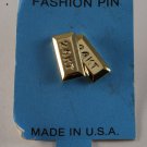 Vintage Gold Tone Metal Gold Bar Fashion Pin Made in the USA NOC