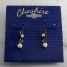 Vintage Cheshire Dangle Earring Pair Faux Pearl Fashion Jewelry NOC