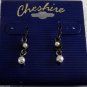 Vintage Cheshire Dangle Earring Pair Faux Pearl Fashion Jewelry NOC