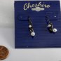 Vintage Cheshire Dangle Earring Pair Faux Pearl Fashion Jewelry NOC