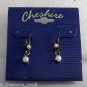 Vintage Cheshire Dangle Earring Pair Faux Pearl Fashion Jewelry NOC