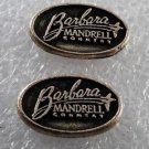 Vintage Pair Barbara Mandrell Country Silver Metal Plaque Charm Embossed Oval