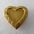 Vintage Heart Locket Raw Brass Decorative 39x43mm Pendant Jewelry Making