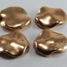 Vintage Metalized Plastic Gold Tone Ripple Coin Bead Finding Set 4