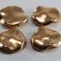 Vintage Metalized Plastic Gold Tone Ripple Coin Bead Finding Set 4