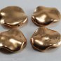 Vintage Metalized Plastic Gold Tone Ripple Coin Bead Finding Set 4