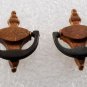 Vintage Pair Brass Mini Door Knocker Findings Gluing Jewelry Making Black