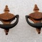 Vintage Pair Brass Mini Door Knocker Findings Gluing Jewelry Making Black