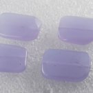 Vintage Glass Beads Lot of 4 Semi-Translucent Blue Tint Drilled Through Opalite?