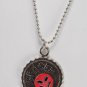 Vintage "Spacey" Alien Extraterrestrial Pink Silver Beaded Chain Necklace