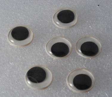 Black White Wobbly Wiggly Eyes Movable Doll Eyes Toy Accessorie 13mm Lot of 6