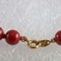 Vintage Bracelet Red Plastic Bead Single Strand Made in Haiti Jewelry 7 "