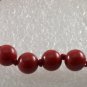 Vintage Bracelet Red Plastic Bead Single Strand Made in Haiti Jewelry 7 "