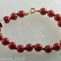 Vintage Bracelet Red Plastic Bead Single Strand Made in Haiti Jewelry 7 "