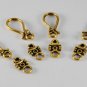 Vintage set of 4 Fish Hook Clasp Gold Metal Jewelry Making Piece