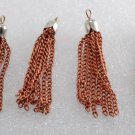 Vintage Metal Tassel Pendant Lot of 4 Silver Copper Plated Scalloped Dome NOS