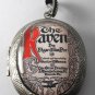 Victorian Style Silver Plated Perfume Locket Poe The Raven Glass Dome Cabochon
