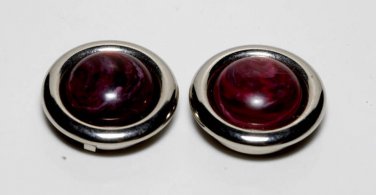 Vintage Nony New York Silver Milky Purple Button Covers