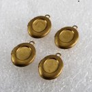 Vintage Lockets Brass Set of 4 Reservoir Center 12x10MM Pendant