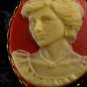 LTV Creation "Princess Diana" Pin Brooch Gold Plated Metal Resin Cameo