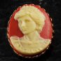 LTV Creation "Princess Diana" Pin Brooch Gold Plated Metal Resin Cameo