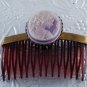 LTV Creation "Flower Maiden" Cameo Hair Comb Single SIde Comb Brass Metal USA