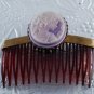 LTV Creation "Flower Maiden" Cameo Hair Comb Single SIde Comb Brass Metal USA