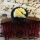LTV Creation Unicorn Cameo Hair Comb Single SIde Comb Brass Metal USA