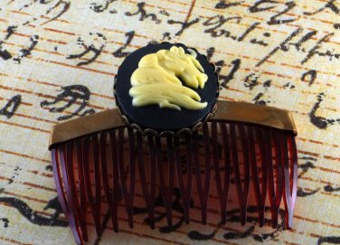 LTV Creation Unicorn Cameo Hair Comb Single SIde Comb Brass Metal USA