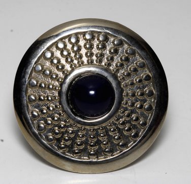Vintage Silver Metal Blue Center Eduardo Shawl Clip