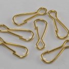 Vintage Set of 6 Gold Plated Metal Hook Clasp
