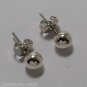 Vintage Pair Silver Metal Ball Stud Earrings