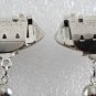 Vintage Silver PLated Metal Sapphire Blue Rhinestone Tassel Shoe Clips Pair