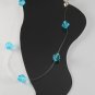 Austrian Crystal Invisible Ankle Bracelet Jewelry Aqua Glass Bicone Beads