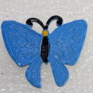 Vintage 70's Blue Butterfly Metal Pin Broach