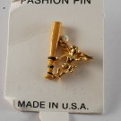 Vintage Made in the USA Baseball Bat Guardian Angel Pin New on Card