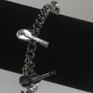 Vintage Eh Cumpari! Silver Music Charm Bracelet