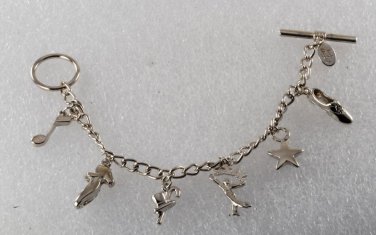 NEW! Body Wrappers Jazz Charm Bracelet Dancing Imitation Rhodium Plated Jewelry