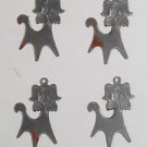 SET OF 4 SILVER TONE TERRIER DOG PENDANTS VINTAGE JEWEL