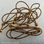 Vintage Elastic No Pull Lot of 12 Brass Ball End Brown Gold Band Hair Accessory