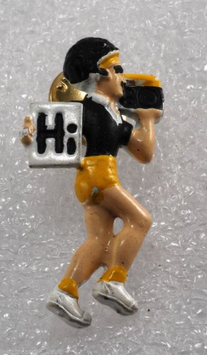 Vintage 1970's DIsco Pin Hi BoomBox Afro Shorts Jewelry Paint Chipping NOS