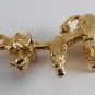 Vintage Gold Plated Brass Poodle Pendant Jewelry Making Charm