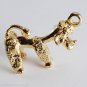 Vintage Gold Plated Brass Poodle Pendant Jewelry Making Charm