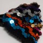 Vintage Girl Multicolor Sequin Black Headband Large Bow